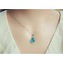 OCARLY 925 Mermaids Tears Droplet Necklace Gradient Color Czech Crystal Glass Teardrops Pendant