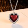 Titanic Heart of the Ocean Neckalce The Blue Love Pendant Necklaces,QEPOL White Gold Plated Necklace Sterling Silver Sapphire Big Pendants & Jewelry - Mothers Day Gift Valentines