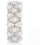 Pearl Stretch Bracelets , 3-Rows Simulated Pearls and Eye Shaped Knot Austrian Crystal Elastic Stretch Bangle for Wedding