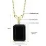 Gem Stone King 18K Yellow Gold Plated Silver Black Onyx and Diamond Womena Jewelry Pendant Necklace, 14X10MM Emerald Cut, 5.02 Cttw with 18 Inch Chain