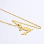 U7 Nation Map Pendant Patriotism Jewelry 18K Gold Plated Necklace Pendant with Adjustable Rolo Chain