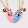 HANRESHE BFF Necklace Best Friends Sister Friendship Unicorn Heart Pendant Couple Necklace Cartoon Jewelry Christmas Birthday Gift