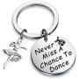 Zuo Bao Girls Dance Jewelry Never Miss A Chance to Dance Keychain Gifts for Dance Recitals Dancers and Dance Teams