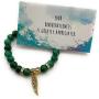 Smiling Wisdom - Angel Wing Stretch Stone Bracelet - Appreciation Kindhearted Thank You Keepsake Greeting Card - Friendship – Green Rain Flower Stones