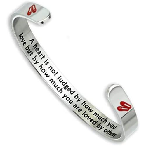 Kivosliviz A Heart is not Judged by How Much You Love Bracelet Keychain Cuff Bangle Merchandise Jewelry