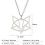 VASSAGO Stainless Steel Origami Geometric Fox Head Pendant Necklace Hollow Out Design Animal Charm Necklaces for Men Women Boys and Girls