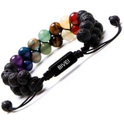 Chakra Bracelet - 7 Chakra Crystal Gemstone Bead Bangle Bracelet for Yoga Meditation, Healing, Anxiety Relax