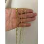 Solid 925 Sterling Silver - 14k Gold Plated - Elongated Rolo Paperclip Necklace - 2.5mm 3mm 4mm - 16-24'' - Very In Fashion Ladies Chain - MADE IN ITALY