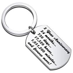 BEKECH Wedding Anniversary Keychain Happy 2rd 5th 6th 7th 10th 20th 25th 30th Anniversary Keyring Gift Wedding Ideas Anniversary Keepsake for Him Her Anniversary Jewelry