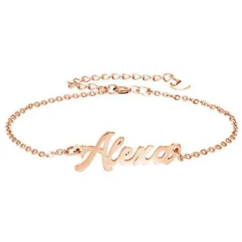 YINSHIFU Personalized Name Bracelet, Name Plate Link Bracelet Anklet Custom Made Jewelry in Any Name Gift for Women Girls YINSHIFU Personalized Name Bracelet, Name Plate Link Bracelet Anklet Custom Made Jewelry in Any Name Gift for Women Girls