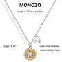 MONOZO Initial Sunflower Necklace for Women Girls, 14k Gold Plated Sunflower Necklace Pendant CZ Heart Letter Initial Necklace You are My Sunshine Gifts Sunflower Jewelry for Girls