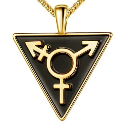 beautlace LGBT Necklaces/Stud Earrings/Set Silver/18K Gold/Black Gun Plated Triangle Pendant Gay & Lesbian Pride Jewelry Set for Men and Women beautlace LGBT Necklaces/Stud Earrings/Set Silver/18K Gold/Black Gun Plated Triangle Pendant Gay & Lesbian Pride Jewelry Set for Men and Women