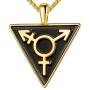 beautlace LGBT Necklaces/Stud Earrings/Set Silver/18K Gold/Black Gun Plated Triangle Pendant Gay & Lesbian Pride Jewelry Set for Men and Women