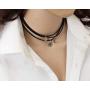 CanB Moon and Star Black Summer Choker Necklace Layered Velvet Sun Pendant Necklaces Jewelry for Women and Girls