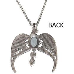 Vintage Antique Silver Eagle Crown Diadem Pendant 20inch Chain-link Necklace