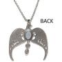 Vintage Antique Silver Eagle Crown Diadem Pendant 20inch Chain-link Necklace