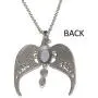 Vintage Antique Silver Eagle Crown Diadem Pendant 20inch Chain-link Necklace