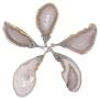 SUNYIK Natural Agate Slice Pendant Necklace for Women, Wire Wrapped Polished Geode Drusy Quartz Healing Crystal Pendants with Chain for Men, 22'' Strand