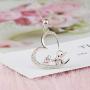 925 Sterling Silver Lucky Elephant Mother Daughter Open Heart Pendant Necklace Jewelry Gift for Women Girls Mom