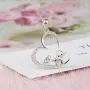 925 Sterling Silver Lucky Elephant Mother Daughter Open Heart Pendant Necklace Jewelry Gift for Women Girls Mom