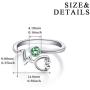 AOBOCO Sterling Silver Heartbeat EKG Stethoscope Ring Embellished with Simulated Birthstone Crystal from Austria, Medical Jewelry for Doctor Nurse Medical Student RN Nurse Gifts for Women