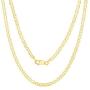 Nuragold 10k Yellow Gold Solid 3mm Anchor Mariner Link Chain Pendant Necklace, Womens Mens Lobster Lock 16'' 18'' 20'' 22'' 24'' 26'' 28'' 30''