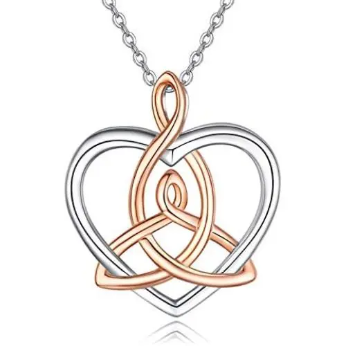 Celtic Necklace for Women Sterling Silver Heart Pendant Necklaces Good Luck Irish Celtic Knot Jewelry Gifts Celtic Necklace for Women Sterling Silver Heart Pendant Necklaces Good Luck Irish Celtic Knot Jewelry Gifts