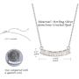 FANCIME October Birthstone Sterling Silver Created Fire Opal Necklace Smile Bar Pendant CZ Cubic Zirconia Necklace Fine Jewelry for Women 16+2 inch Extender