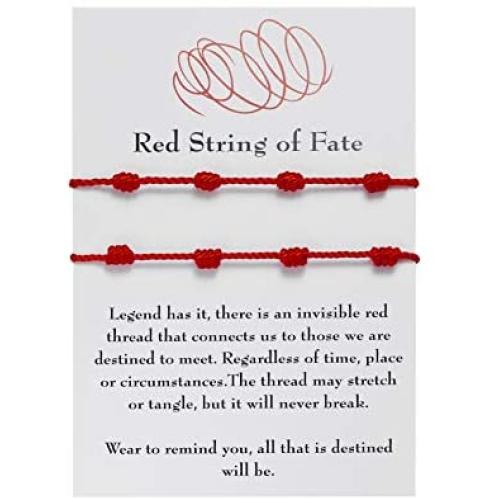beemean 7 Knots Red Bracelet Good Luck Protection Bracelet Amulet for Protection Gift for Women Men Boys Girls Couples