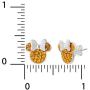 Disney Minnie Mouse Birthstone Jewelry for Women and Girls, Sterling Silver Pave Crystal Stud Earrings
