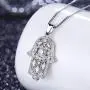 Hamsa Hand Necklace for Women Girls,S925 Sterling Silver Fatima Hand Pendant Necklace Vintage Fatima Evil Eye Pendant Jewelry,Sacred Lotus Charm Jewelry Gift Womens Path of Symbols Friendship