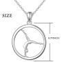 S925 Sterling Silver Gymnastics Sport Charm Pendant Necklace Inspirational Jewelry Gifts for Women，Gymnasts, Coaches