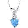 14 Karat White Gold Heart Shape Created Blue Opal Diamond Pendant 14 Karat White Gold Heart Shape Created Blue Opal Diamond Pendant