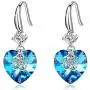 Swarovski Crystal Hollow Heart Drop Dangle Earrings for Women Fashion 14K Gold Plated Hypoallergenic Jewelry