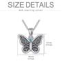 ROMANTIC WORK Filigree Butterfly Cremation Urn Necklace for Human/Pet Ashes Sterling Silver with Cubic Zirconia Animal Pendant Memory Jewelry for Women Mother Nana Daughter, Engraved-Always with Me