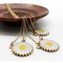VFR Gold Plated Dainty Daisy Flower Chain Necklace, Glow in The Dark Necklace Daisy Pendant Jewelry with Gift Cards Message Cards for Woman Girls Gifts
