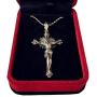 S925 Sterling Silver Large 2.3 inch Crucifix Cross rosary part necklace pendant catholic gift