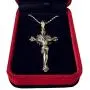 S925 Sterling Silver Large 2.3 inch Crucifix Cross rosary part necklace pendant catholic gift