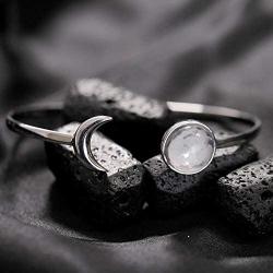 Once a Moon Moon DUST Sterling Silver Starlet Bracelet-Bangle | Authenticate Moon Meteorite | Extraordinary Lunar Moondust