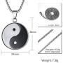 VNOX Chinese Philosophy Taoist Symbol Yin-Yang Taichi Yoga Stainless Steel Rhinestone Pendant Necklace