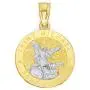 Ice on Fire Jewelry 10k Two Tone Gold Saint Michael Pray for us Pendant Necklace
