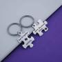 Long Distance Gift Couple Puzzle Keychain Were Like Puzzle Pieces that Fit Together Perfectly (Puzzle Fit Together KR)