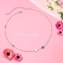 YinShan Dainty S925 Sterling Silver Jewelry Adjustable Choker Necklace Chain and Bracelet