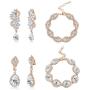 ORAZIO Rhinestone Crystal Teardrop Dangle Earrings Link Tennis Bracelet Jewelry Sets for Women Infinity Bracelet 4 Pack Womens Bridal Wedding Party Bridesmaid Prom Jewelry Set