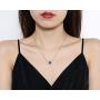 YUNKAI Angelic Gold Necklace Sparkle Halo Cubic Zirconia Round Solitaire Pendant Necklace Sterling Silver Box Link Chain 18 Crystal Jewelry for Women