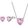 Aurora Tears 925 Sterling Silver 12 Birthstone Hearts Jewelry Women Crystal Wedding/Engagement/Bridal Heart Necklace/Earring/Ring/Bracelet Sets Jewellery