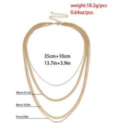 Dainty Gold Silver Layered Thick Snake Chain Link Choker Necklace Set Chic Style Tiered Herringbone Thin Collar Necklaces for Women Girls Chunky Hip Hop Fashion Party Jewelry Gift