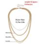 Dainty Gold Silver Layered Thick Snake Chain Link Choker Necklace Set Chic Style Tiered Herringbone Thin Collar Necklaces for Women Girls Chunky Hip Hop Fashion Party Jewelry Gift