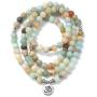 GVUSMIL 8mm 108 Mala Beads Wrap Bracelet Necklace for Yoga Charm Bracelet Natural Gemstone Jewelry for Women Men