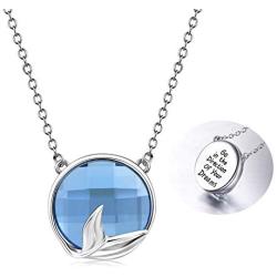YFN Sterling Silver Go in The Direction of Your Dreams Mermaid Necklace Inspirational Jewelry Birthday Gifts for Her
